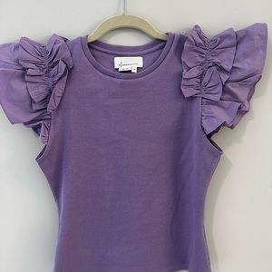 Anthropologie Woven Ruffle Top